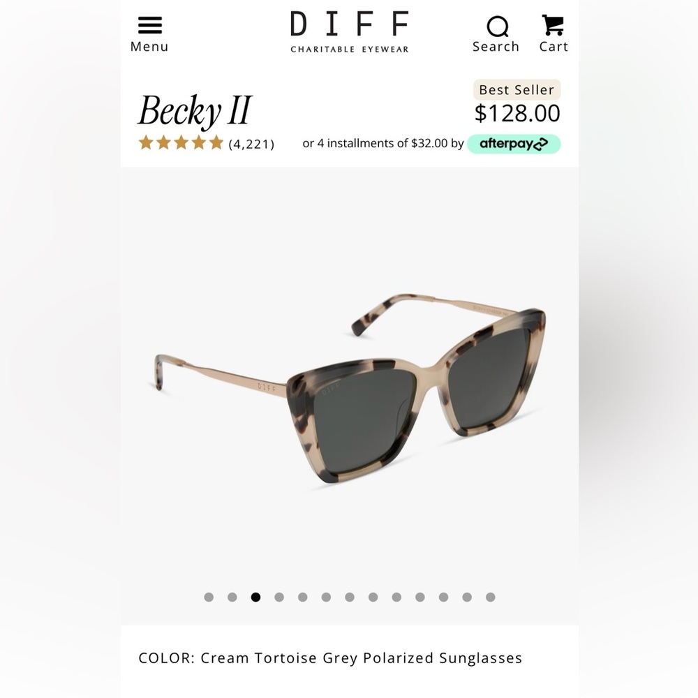 Becky II Cream Tortoise Sunglasses - Polarized - Picture 3 of 15